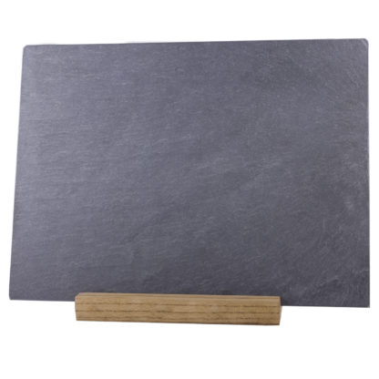 Grey slate cheese plate with wooden stand – River Slate Co.