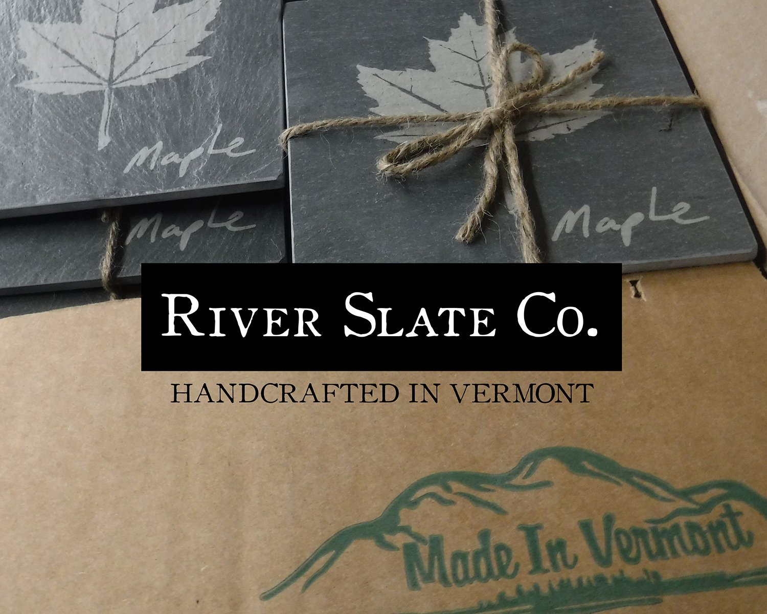 Maple leaf etched coasters inspired by Vermont foliage